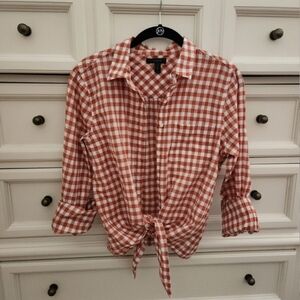J Crew bottom tie button up shirt 8